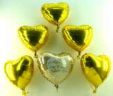 Goldene Herzen Schne Hochzeit, Goldene-Herzluftballons-Folie-zur-Goldenen-Hochzeit-mit-Ballongas 