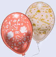 Hochzeitsdekoration Schne Hochzeit mit Luftballons-Rundballons mit Hochzeitsmotiven